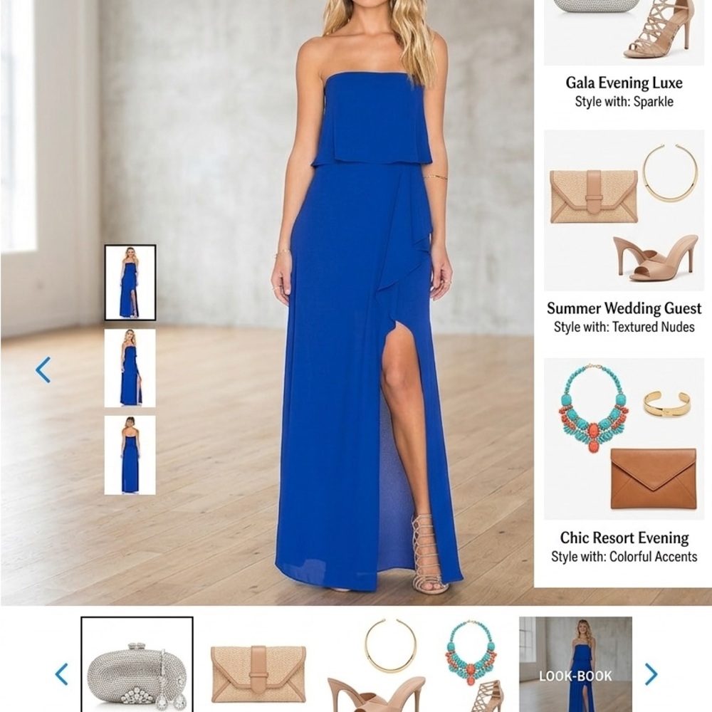 BCBGMaxAzria Vibrant Blue Strapless Dress size 0 - Picture 3 of 7